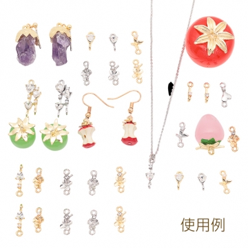 ヘタパーツ フラワーキャップ 貼付けへた部分パーツ ビーズキャップ メタルパーツ 約8×10mm（4ヶ）