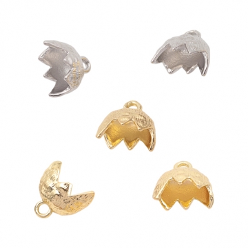 ヘタパーツ フラワーキャップ 貼付けへた部分パーツ ビーズキャップ メタルパーツ 約11×13mm（4ヶ）