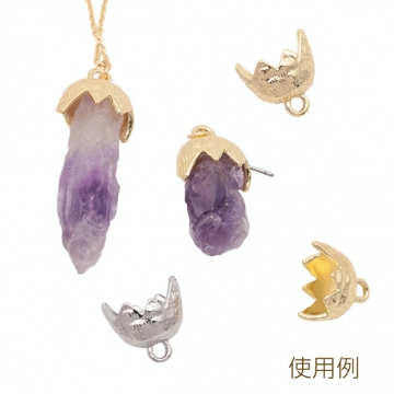 ヘタパーツ フラワーキャップ 貼付けへた部分パーツ ビーズキャップ メタルパーツ 約11×13mm（4ヶ）