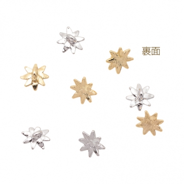 いちごのヘタパーツ フルーツのヘタ いちごの貼付けへた部分パーツ いちごキャップ メタルパーツ 約8×8mm（4ヶ）