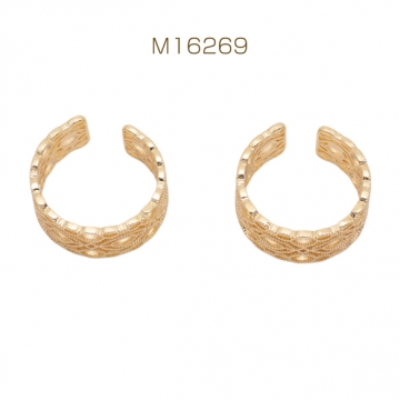 デザインリング 透かし柄 指輪 ゴールド メタルリング オープンリング 直径約21mm（1ヶ）