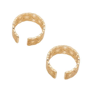 デザインリング 透かし柄 指輪 ゴールド メタルリング オープンリング 直径約21mm（1ヶ）