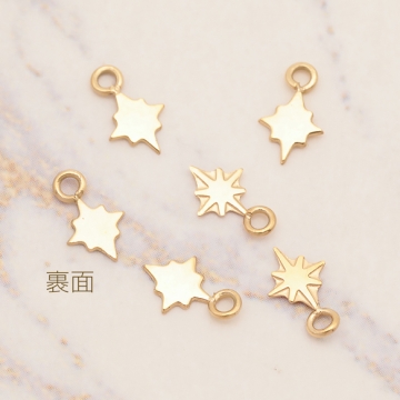 メタルチャーム 星モチーフ 星チャーム ヘキサグラム スターパーツ ステンレス製 カン付き 4×7mm (1 ヶ)