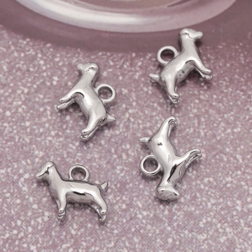 メタルチャーム 羊モチーフ アニマルパーツ 動物チャーム ステンレス製 カン付き 9×10mm (1 ヶ)