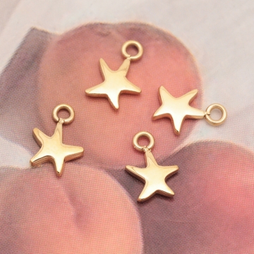 メタルチャーム ヒトデモチーフ ひとでチャーム マリンパーツ カン付き 6×8mm (1 ヶ)