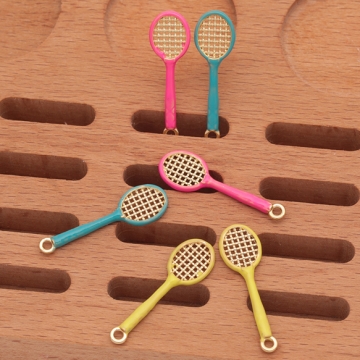 バドミントンチャーム ラケット ミニチュア スポーツチャーム エポチャーム メタルチャーム 約9×30mm（4ヶ）