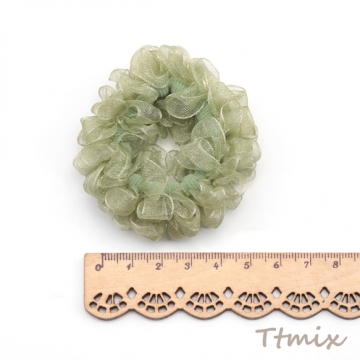 ヘアゴム カラーランダム 透け感 チュール メッシュ レース 髪飾り 髪留め ヘアゴム ヘアアクセサリー 約5cm（1ヶ）