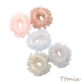 ヘアゴム 透け感 チュール メッシュ レース 髪飾り 髪留め ヘアゴム ヘアアクセサリー 約6cm（1ヶ）