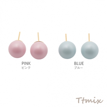 デザインピアス キャンディ 飴玉 丸玉 マットカラー メタルピアス スタッドピアス 約12mm（1ペア）