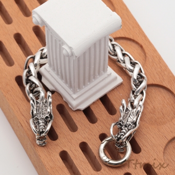 ブレスレット ヴィンテージ風 ドラゴン 龍 ワイルド アンティーク調 メタルチェーンブレスレット 4種（1本）