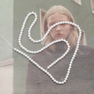 ガラスパール 丸玉 ブレスレット・ネックレス用パーツ 染色 カラービーズ パール調ガラスビーズ 5種（1連）