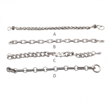 ブレスレット ヴィンテージ風 ワイルド 個性的 アンティーク調 メタルチェーンブレスレット 4種（1本）