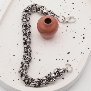 ブレスレット ヴィンテージ風 ヘビ ドクロ アンティーク調 メタルチェーンブレスレット 3種（1本）