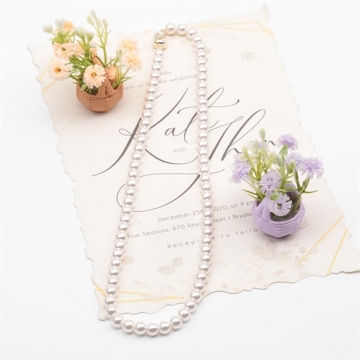 パールネックレス 高品質フェイクパール 丸玉 ガラスパール シンプル 長さ約44cm 6mm（1本）