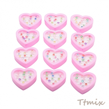 キッズ用リング ランダム キラキラ 宝石 子ども用 おもちゃの指輪 オープンリング 外径約16mm内径約14mm（1ケース）