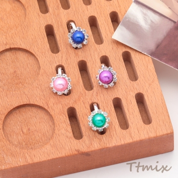 キッズ用リング ランダム カラーパール風 子ども用 おもちゃの指輪 オープンリング 外径約17mm内径約15mm（1ケース）