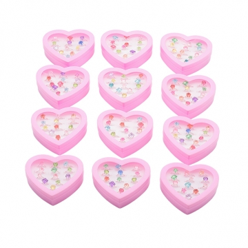 キッズ用リング ランダム キラキラ 宝石 子ども用 おもちゃの指輪 オープンリング 外径約16mm内径約14mm（1ケース）