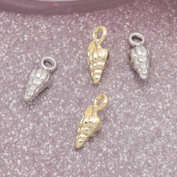 マリンチャーム 巻き貝 カメ 三日月 メタルパーツ メタルチャーム 全6種（4ヶ）