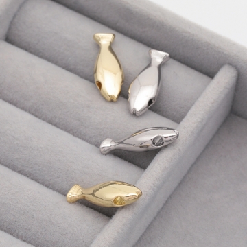 メタルビーズ 魚 さかな 横穴 メタルパーツ 全4種（4ヶ）
