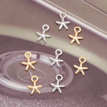 ヒトデチャーム ミニヒトデ マリンチャーム 半面 メタルチャーム 約6×9mm（4ヶ）