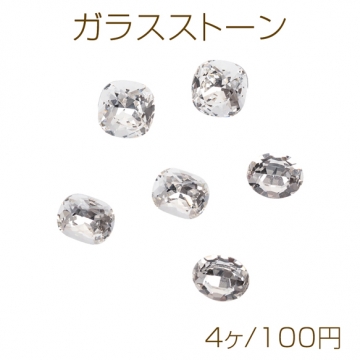 ガラスストーン クリアカラー キラキラ 穴なし 立体 Vカット ビジュー 貼り付け ガラスパーツ 全3種（4ヶ）