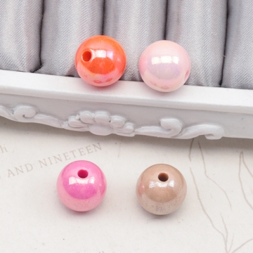 アクリルビーズ ラウンド 丸玉 カラフル 光沢感 カラーランダム 約12mm（20ヶ）