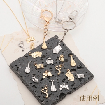 リボンチャーム リボンモチーフ 可愛い メタルチャーム 約12×15mm（4ヶ）