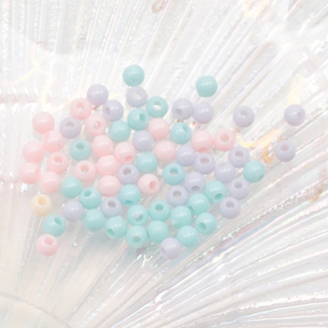 アクリルビーズ パステルカラー ラウンド 丸玉 約3mm（約10g）