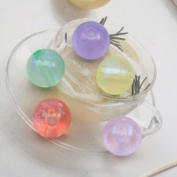 アクリルビーズ ラメ入り ラウンド 丸玉 キラキラ カラーランダム 約13mm（8ヶ）