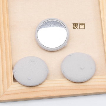 くるみ貼付けパーツ グレー ラウンド型 カボション 貼り付けパーツ 約32mm（4ヶ）