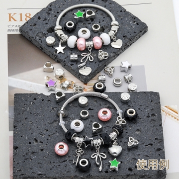 CCBビーズ 星 スター 大穴 軽量 メタル調 樹脂ビーズ スペーサービーズ 約12mm（10ヶ）