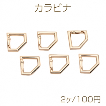 カラビナ 変形スクエア キーホルダー フック金具 留め具 連結金具 基礎金具 約24mm（2ヶ）