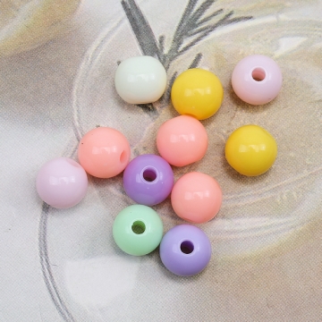 アクリルビーズ 丸玉 ラウンド カラフルミックス カラーランダム 約6mm（約20g）
