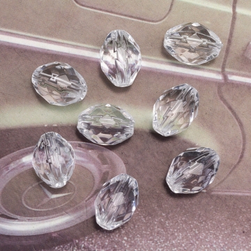 アクリルビーズ オーバル ラウンドカット クリア 透明 アクリルパーツ 約10×13mm（20ヶ）
