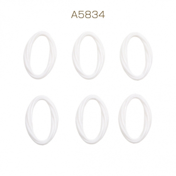 アクリルビーズ オーバル ツイストリング ホワイト アクリルパーツ 約21×31mm（15ヶ）