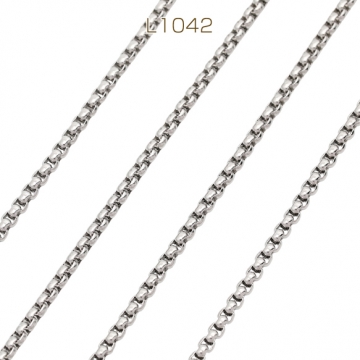ステンレスチェーン ベネチアンチェーン ハンドメイド用 ブレスレット・ネックレスパーツ ロジウム 約2mm（2m）