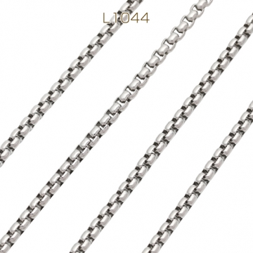 ステンレスチェーン ベネチアンチェーン ハンドメイド用 ブレスレット・ネックレスパーツ ロジウム 約2.3mm（2m）