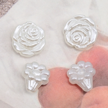 アクリルビーズ フラワーモチーフ お花 パール風 パールビーズ 全2種（30ヶ）
