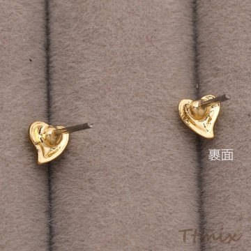 デザインピアス ハートモチーフ ミニ シンプル スタッドピアス メタルピアス 約5×5mm（1ペア）