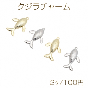 クジラチャーム 鯨モチーフ 海洋生物 マリンチャーム 半面 メタルチャーム 約24×35mm（2ヶ）