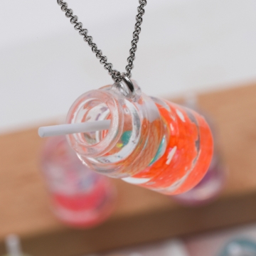 アクリルチャーム ジュースチャーム DIY ミニチュア 夜光 アクセサリーパーツ 約14×23mm (ランダム6ヶ)