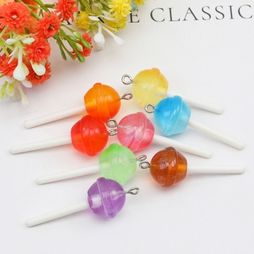 アクリルチャーム キャンディチャーム ミニチュア 夜光 アクセサリーパーツ 約16×41mm (ランダム6ヶ)