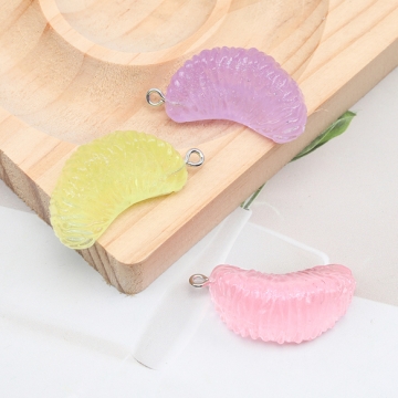 アクリルチャーム リアル風 立体フルーツチャーム アクセサリーパーツ 約17×34mm (ランダム6ヶ)