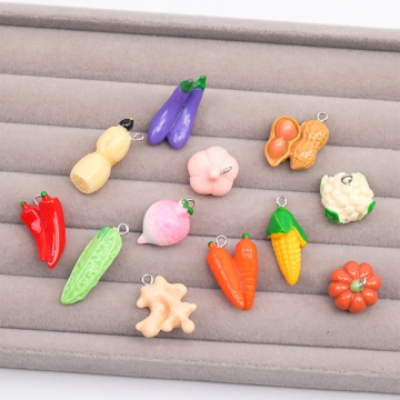 樹脂チャーム DIY リアル風樹脂 野菜チャームパーツ ミックス ハンドメイド アクセサリーパーツ  (ランダム6ヶ)