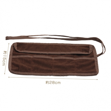 工具ケース 平ヤットコ 丸ヤットコ ニッパー収納 ツールロール ブラウン 保管用 約15×28cm（1ヶ）