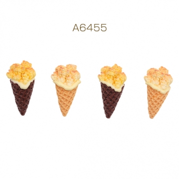 スイーツ貼付けパーツ トッピングアイス 食品サンプル風 ミニチュア デコパーツ 種類ランダム 約20×46mm（2ヶ）