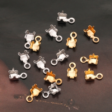 エンドパーツ チェーンエンド 連爪エンド チェーンパーツ 内径約2.5mm（20ヶ）