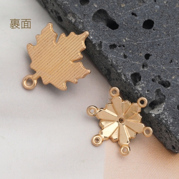 感温石チャーム カエデ フラワー 温度や見る角度によって色が変化 メタルチャーム（1ヶ）