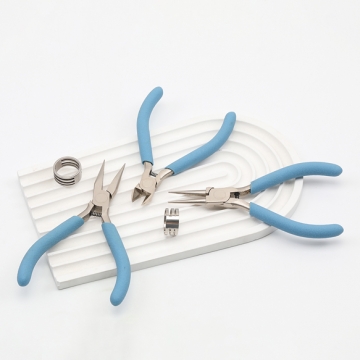 アクセサリー工具 単品 ブルー 平ヤットコ/丸ヤットコ/ニッパー 鉄製 全3種（1ヶ）