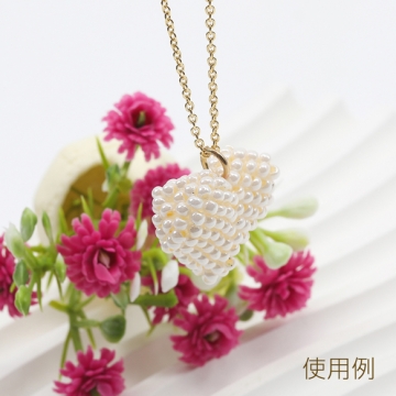 ビーズ編みパーツ ハートモチーフ ガラスビーズ ビーズパーツ 髪飾り 服飾り 手芸パーツ 約18×23mm（1ヶ）